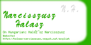 narcisszusz halasz business card